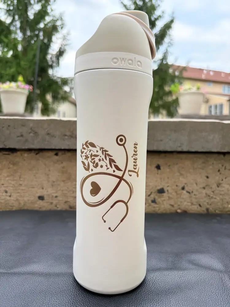 Engraved Owala FreeSip in Marshmallow