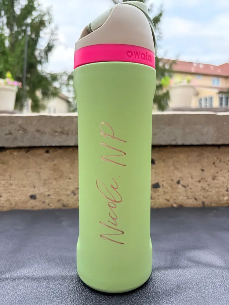 Engraved Owala FreeSip in Neo Sage