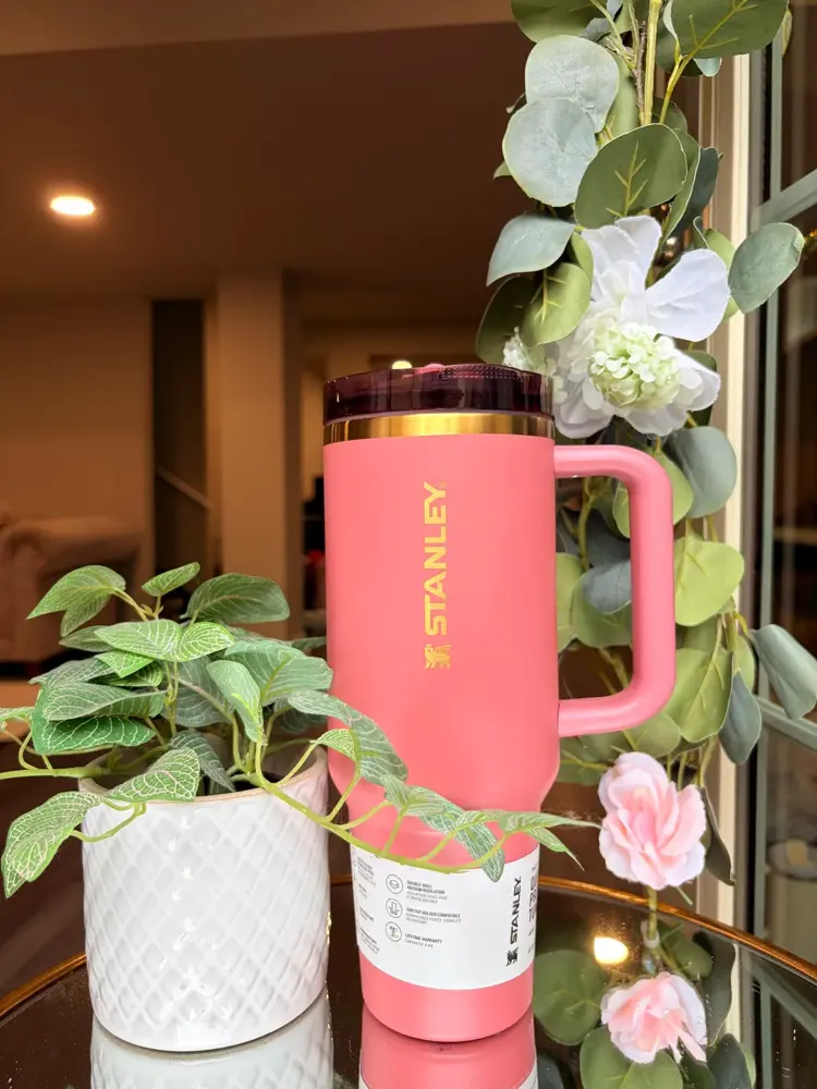 Gilded Flip Straw in Antique Pink