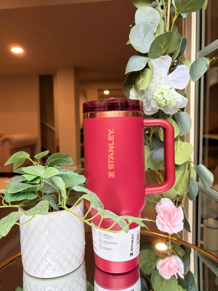 Gilded Flip Straw in Pomegranate