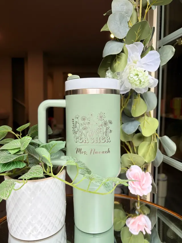 Engraved Stanley Quencher in Bayleaf