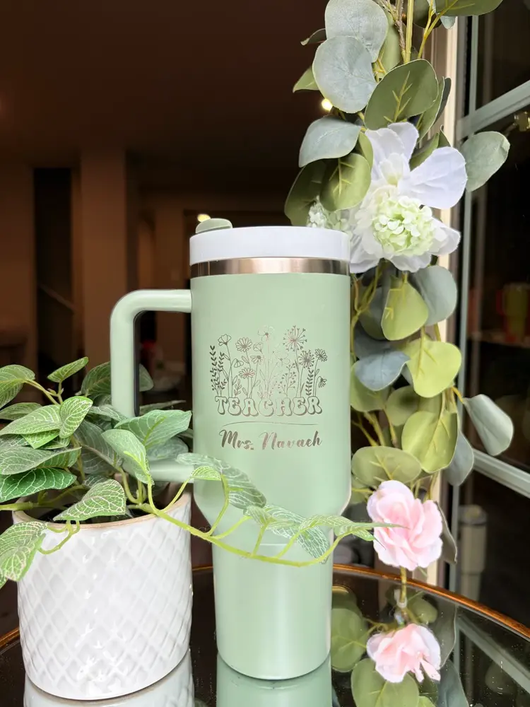Engraved Stanley Quencher in Bayleaf