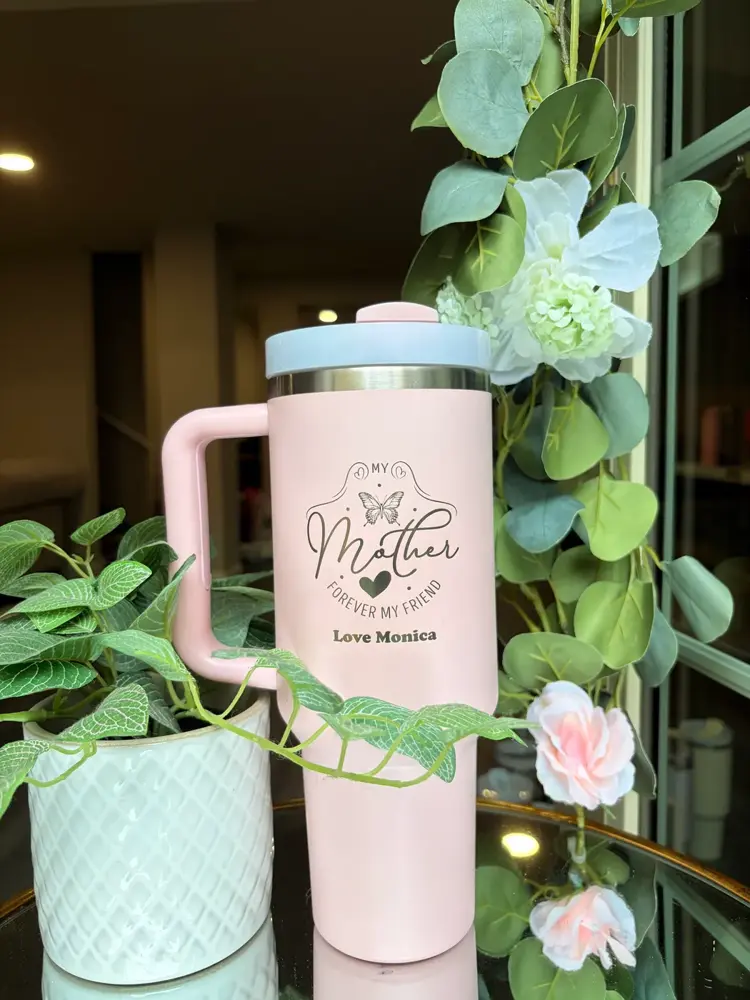 Engraved Stanley Quencher in Dusk Pink