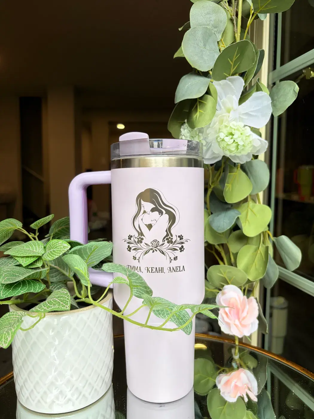 Engraved Stanley Quencher in Lilac