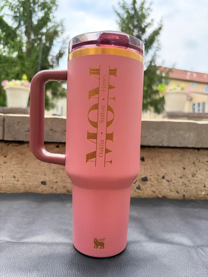 Engraved Gilded Flip Straw in Antique Pink